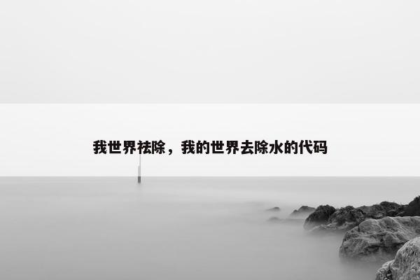 我世界祛除，我的世界去除水的代码