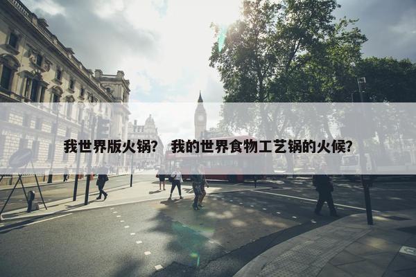 我世界版火锅？ 我的世界食物工艺锅的火候？