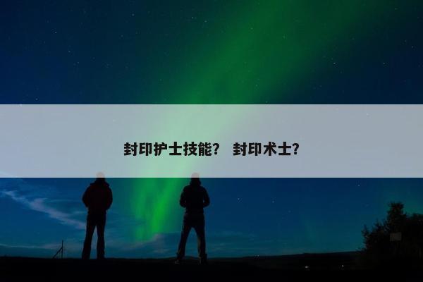 封印护士技能？ 封印术士？