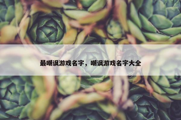 最嘲讽游戏名字，嘲讽游戏名字大全