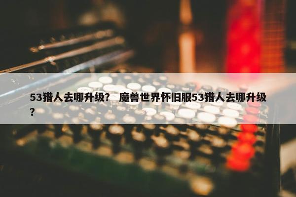 53猎人去哪升级？ 魔兽世界怀旧服53猎人去哪升级？