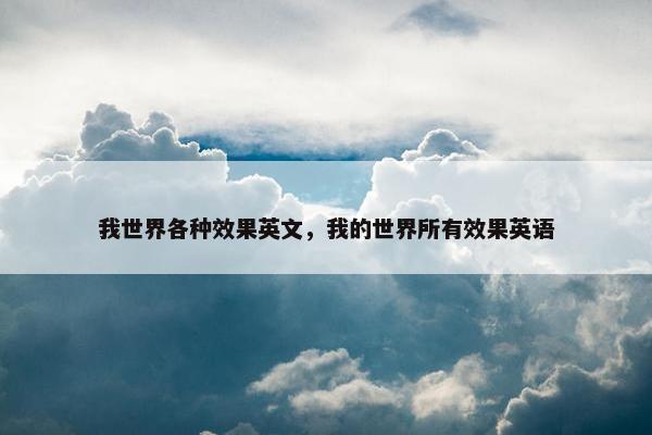 我世界各种效果英文，我的世界所有效果英语