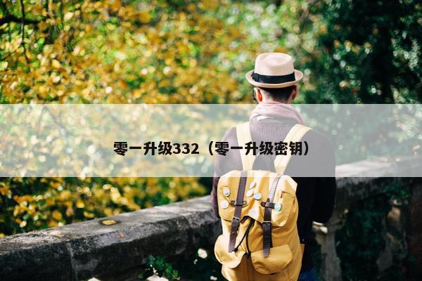 零一升级332（零一升级密钥）
