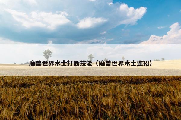 魔兽世界术士打断技能（魔兽世界术士连招）