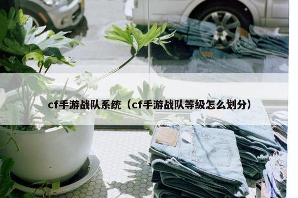 cf手游战队系统（cf手游战队等级怎么划分）