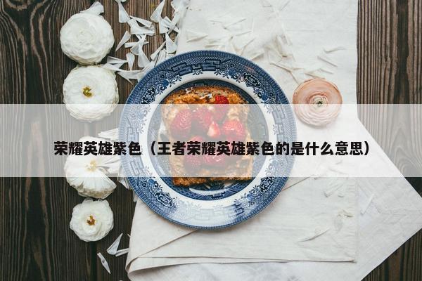 荣耀英雄紫色（王者荣耀英雄紫色的是什么意思）