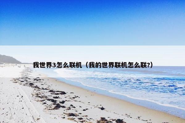 我世界3怎么联机（我的世界联机怎么联?）