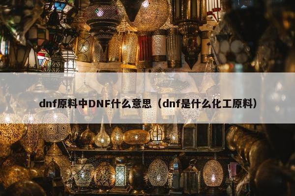 dnf原料中DNF什么意思（dnf是什么化工原料）