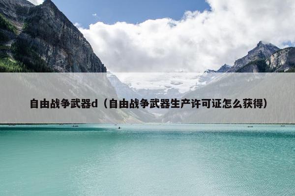 自由战争武器d（自由战争武器生产许可证怎么获得）