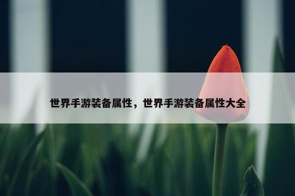 世界手游装备属性，世界手游装备属性大全