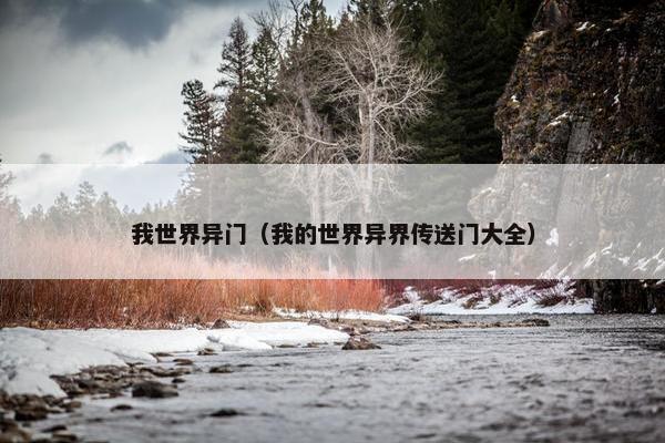 我世界异门（我的世界异界传送门大全）