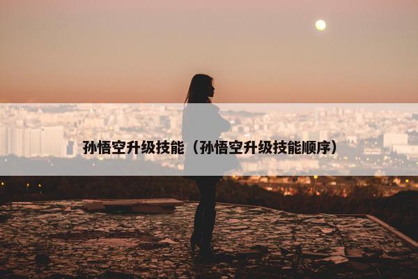 孙悟空升级技能（孙悟空升级技能顺序）