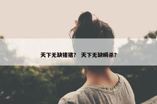 天下无缺猪猪？ 天下无缺瞬杀？