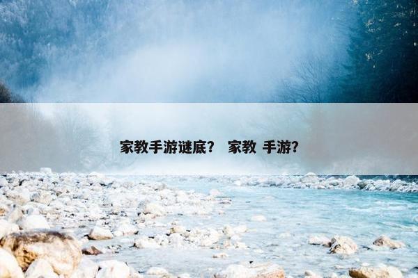 家教手游谜底？ 家教 手游？