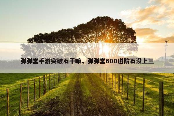 弹弹堂手游突破石干嘛，弹弹堂600进阶石没上三