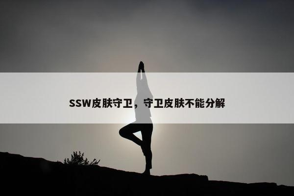 SSW皮肤守卫，守卫皮肤不能分解