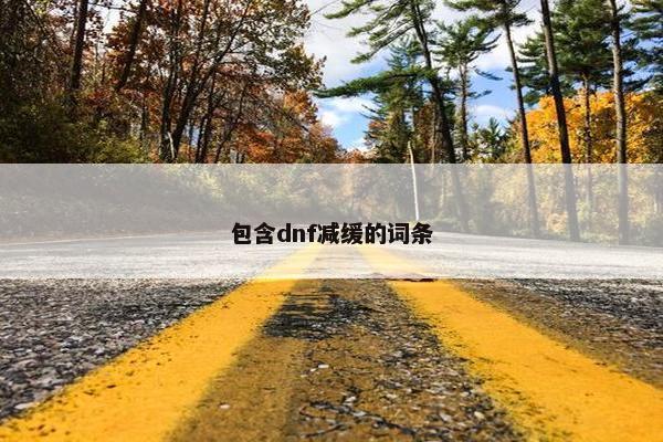 包含dnf减缓的词条
