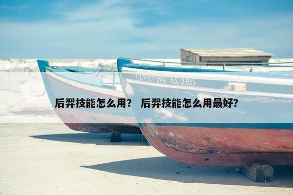 后羿技能怎么用？ 后羿技能怎么用最好？