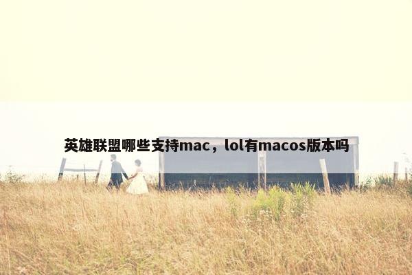 英雄联盟哪些支持mac，lol有macos版本吗