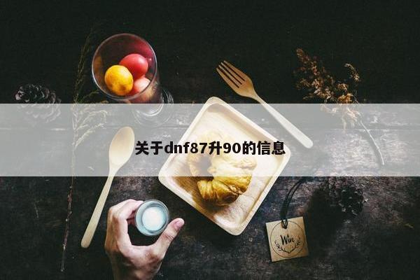关于dnf87升90的信息