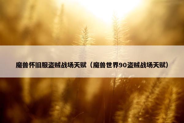 魔兽怀旧服盗贼战场天赋（魔兽世界90盗贼战场天赋）