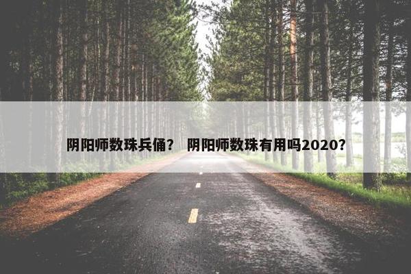 阴阳师数珠兵俑？ 阴阳师数珠有用吗2020？