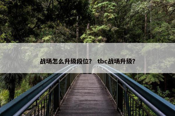 战场怎么升级段位？ tbc战场升级？