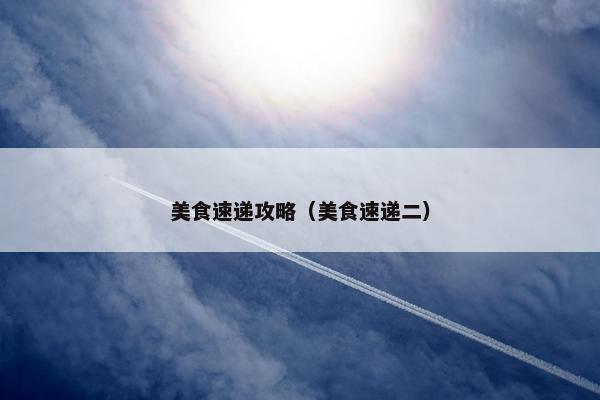美食速递攻略（美食速递二）