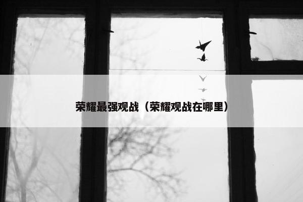 荣耀最强观战（荣耀观战在哪里）