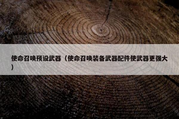 使命召唤预设武器（使命召唤装备武器配件使武器更强大）