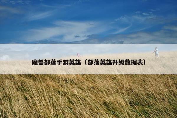 魔兽部落手游英雄（部落英雄升级数据表）