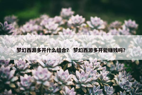 梦幻西游多开什么组合？ 梦幻西游多开能赚钱吗？