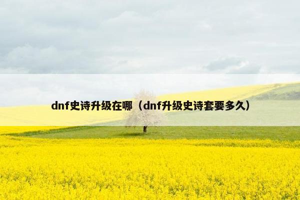 dnf史诗升级在哪（dnf升级史诗套要多久）