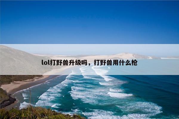 lol打野兽升级吗，打野兽用什么枪