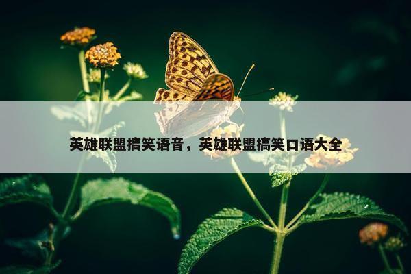英雄联盟搞笑语音，英雄联盟搞笑口语大全