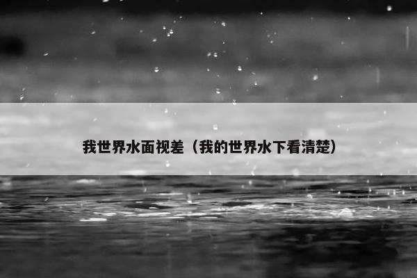 我世界水面视差（我的世界水下看清楚）