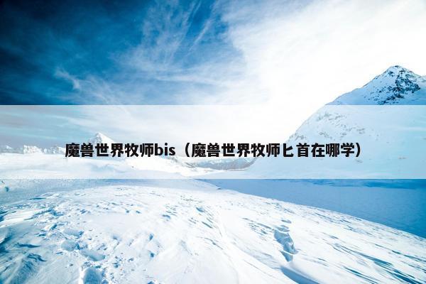 魔兽世界牧师bis（魔兽世界牧师匕首在哪学）