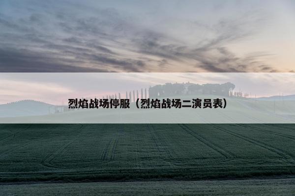 烈焰战场停服（烈焰战场二演员表）
