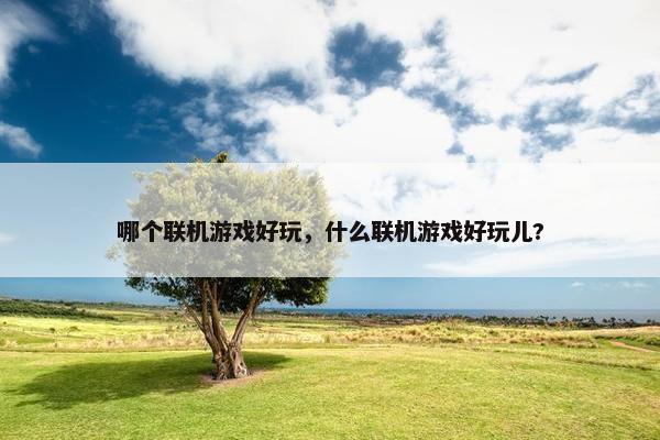 哪个联机游戏好玩，什么联机游戏好玩儿?