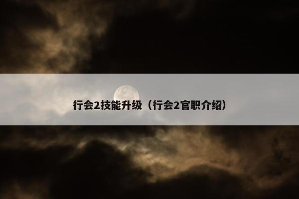 行会2技能升级（行会2官职介绍）