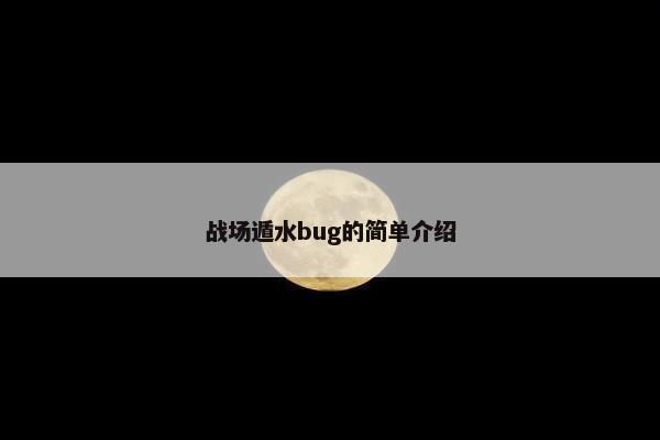 战场遁水bug的简单介绍