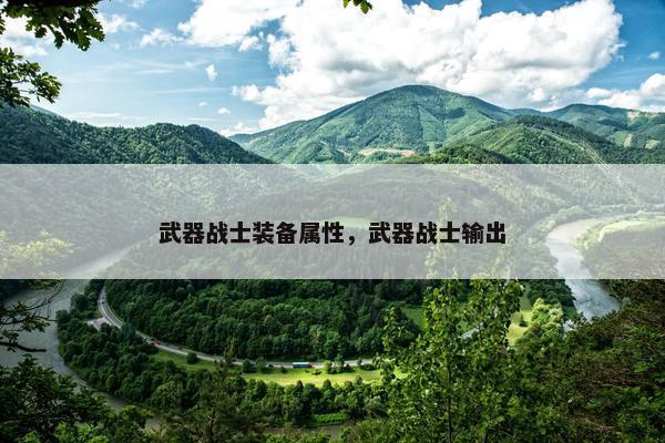 武器战士装备属性，武器战士输出