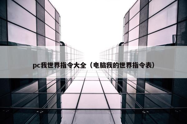 pc我世界指令大全（电脑我的世界指令表）