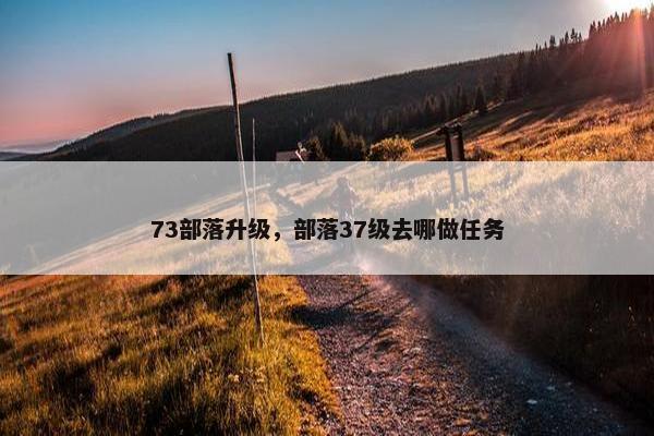 73部落升级，部落37级去哪做任务