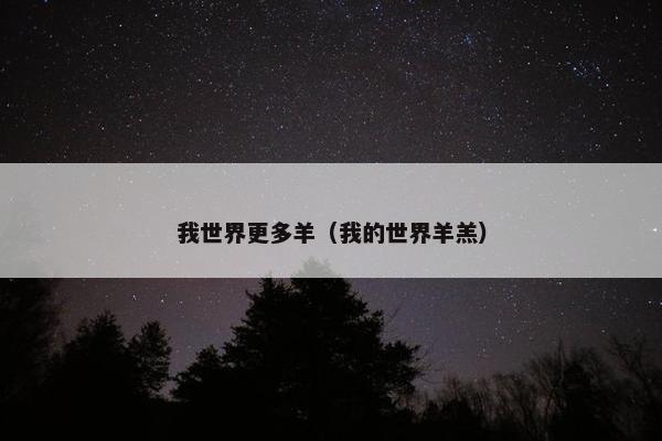 我世界更多羊（我的世界羊羔）