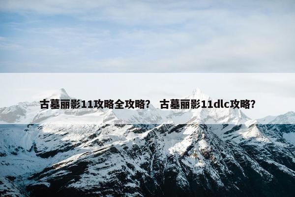 古墓丽影11攻略全攻略？ 古墓丽影11dlc攻略？