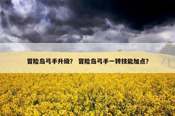 冒险岛弓手升级？ 冒险岛弓手一转技能加点？