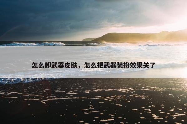 怎么卸武器皮肤，怎么把武器装扮效果关了