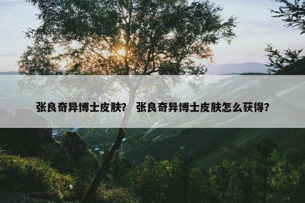 张良奇异博士皮肤？ 张良奇异博士皮肤怎么获得？