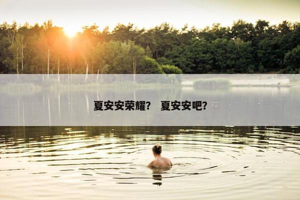 夏安安荣耀？ 夏安安吧？